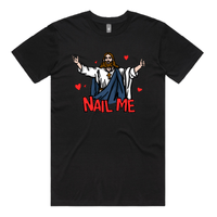 S / Black / Large Front Design Nail Me 🙏🔨 – Men's T Shirt