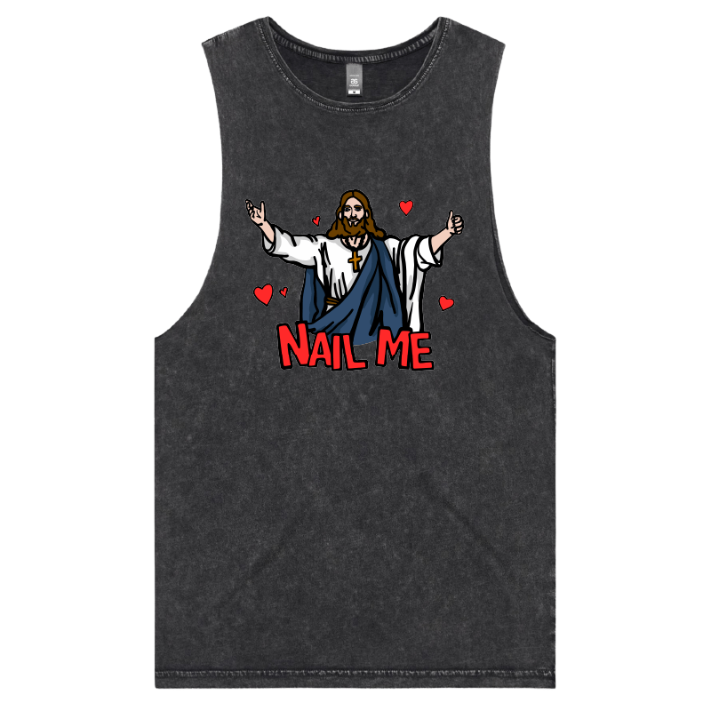 S / Black / Large Front Design Nail Me 🙏🔨 – Tank