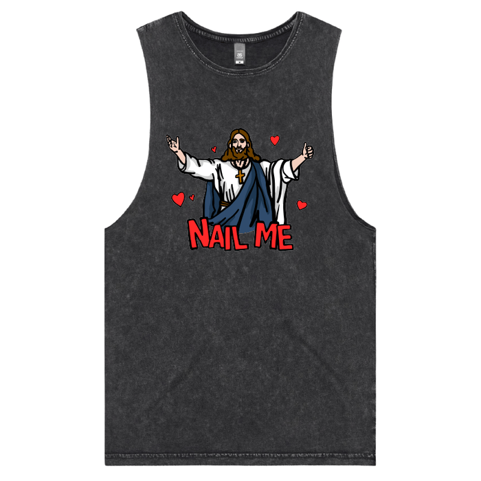 S / Black / Large Front Design Nail Me 🙏🔨 – Tank