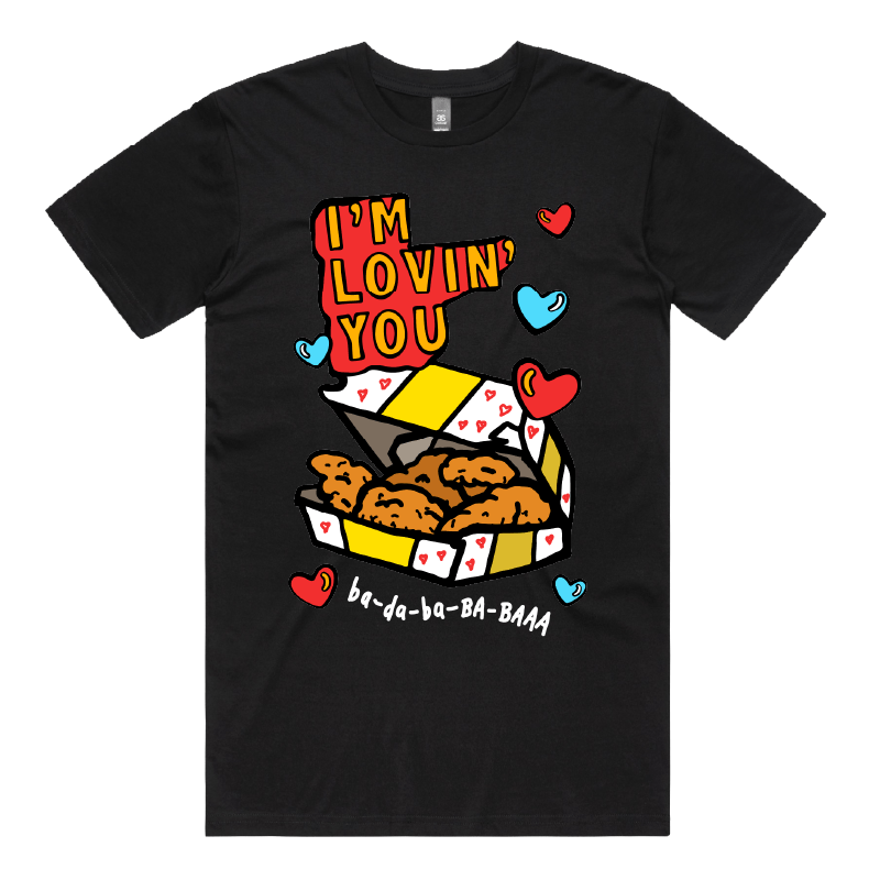 S / Black / Large Front Design Nugget Love 🍗💞 – Men's T Shirt