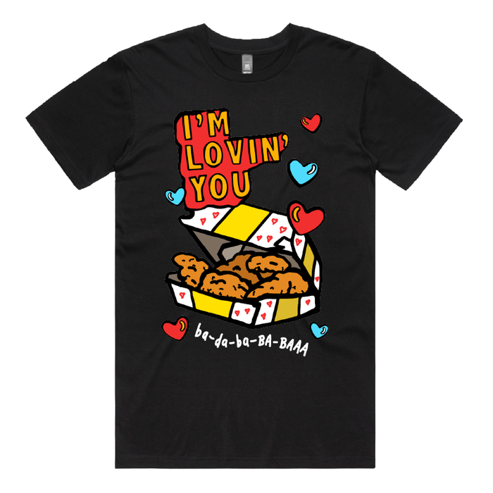 S / Black / Large Front Design Nugget Love 🍗💞 – Men's T Shirt