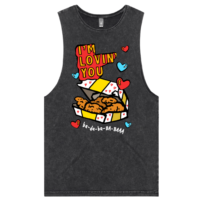 S / Black / Large Front Design Nugget Love 🍗💞 – Tank