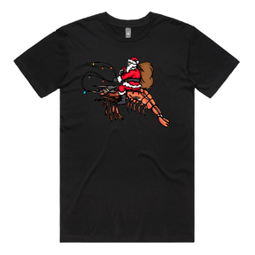 S / Black / Large Front Design Prawndolph 🦐🦌 - Men's T Shirt