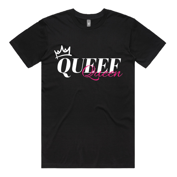 S / Black / Large Front Design Queef Queen 💨👑 - Men's T Shirt