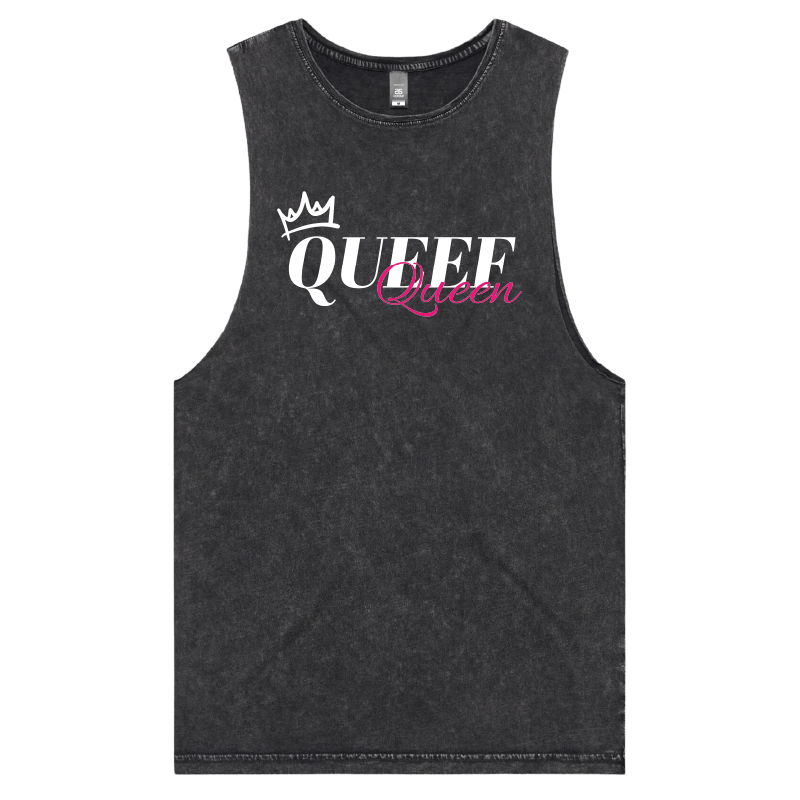 S / Black / Large Front Design Queef Queen 💨👑 - Tank