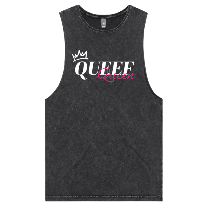 S / Black / Large Front Design Queef Queen 💨👑 - Tank