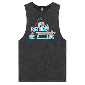 S / Black / Large Front Design Rather Be Fishing 🐟🍆 - Tank