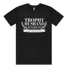 S / Black / Large Front Design Runner Up Husband 👨🥈 – Men's T Shirt