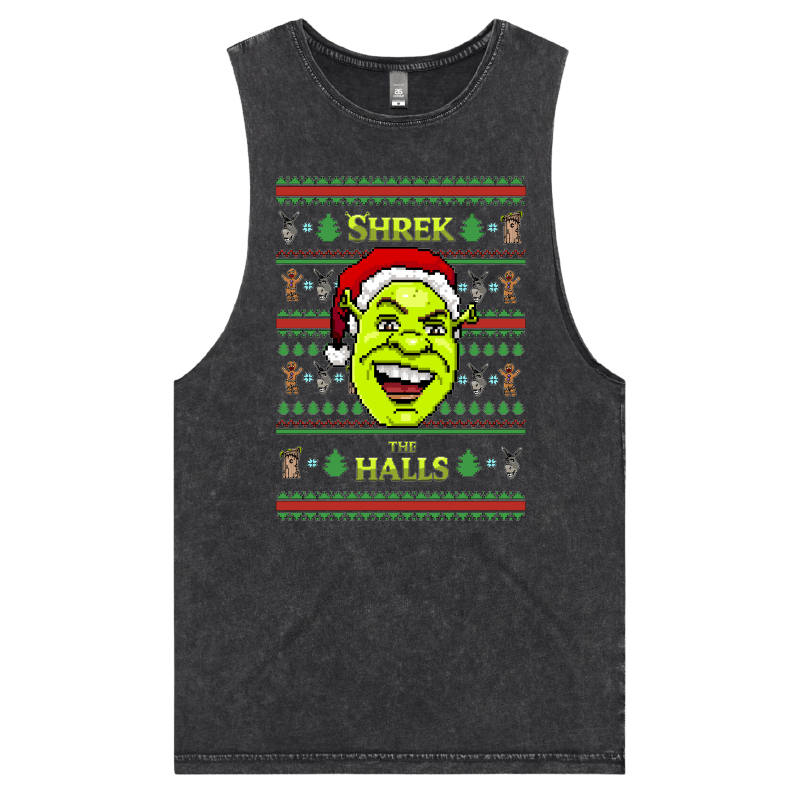 S / Black / Large Front Design Shrek The Halls 💚🎄 - Tank