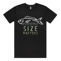 S / Black / Large Front Design Size Matters 🐟📏 – Men's T Shirt