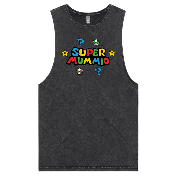S / Black / Large Front Design Super Mummio ⭐🍄 – Tank