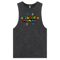 S / Black / Large Front Design Super Mummio ⭐🍄 – Tank