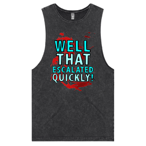 S / Black / Large Front Design That Escalated Quickly 🤬😬 – Tank