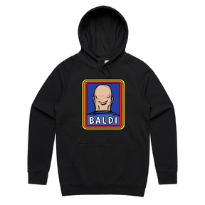 S / Black / Large Front Print Baldi 👨🏻‍🦲✂️ – Unisex Hoodie