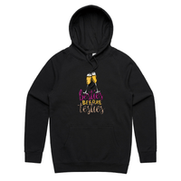 S / Black / Large Front Print Besties Before Testies 👭🥰 – Unisex Hoodie