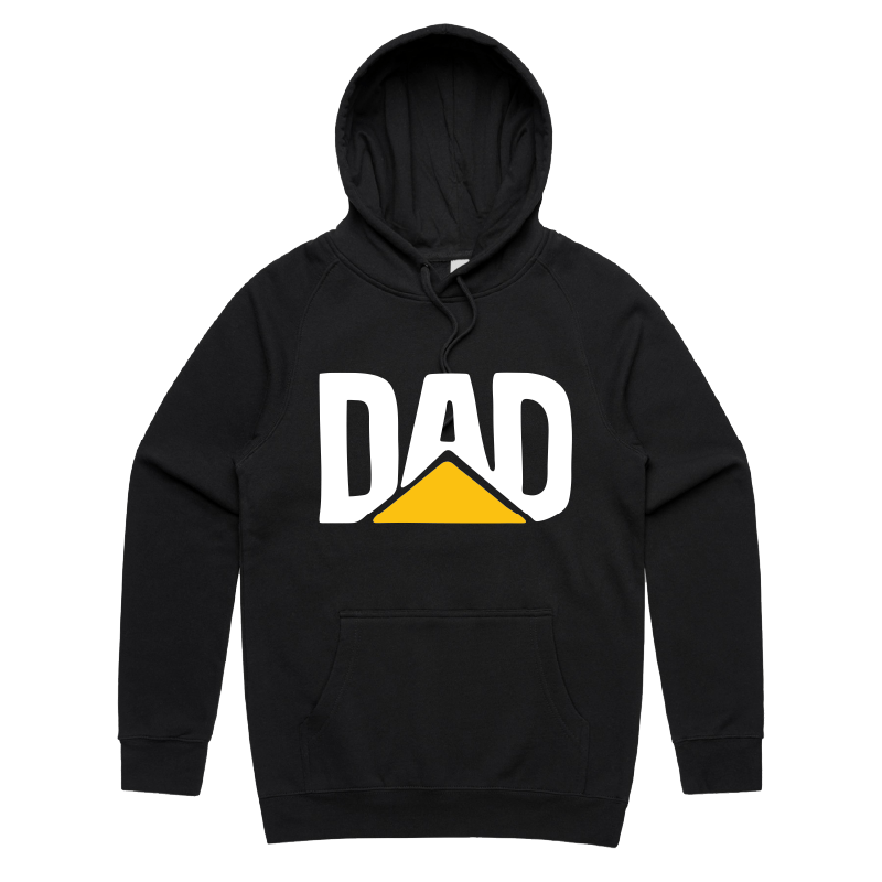 S / Black / Large Front Print CAT Dad 🚧🏗 - Unisex Hoodie