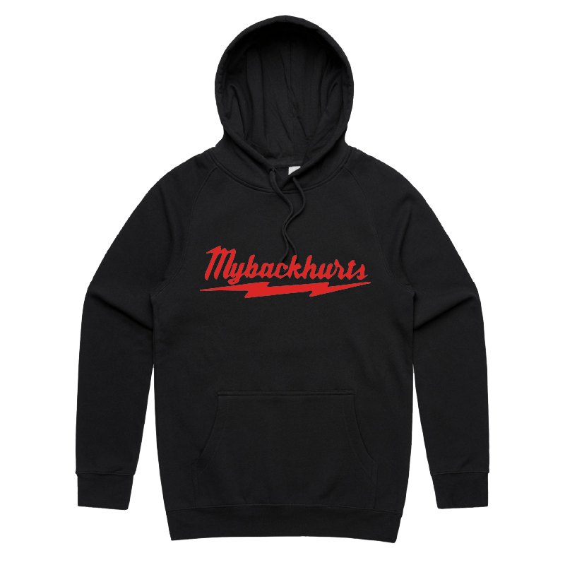 S / Black / Large Front Print My Back Hurts 🧰 – Unisex Hoodie