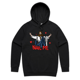 S / Black / Large Front Print Nail Me 🙏🔨 – Unisex Hoodie