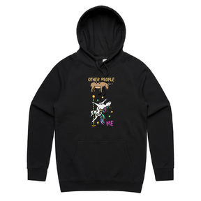 S / Black / Large Front Print Not Like The Others  🐴🦄 – Unisex Hoodie