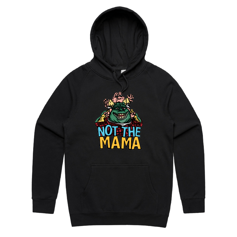 S / Black / Large Front Print Not The Mama 🦕🍳 - Unisex Hoodie
