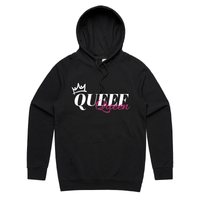 S / Black / Large Front Print Queef Queen 💨👑 - Unisex Hoodie