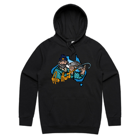 S / Black / Large Front Print Rex Hunt Fishing 🎣🛥️ - Unisex Hoodie