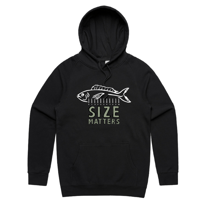 S / Black / Large Front Print Size Matters 🐟📏 – Unisex Hoodie