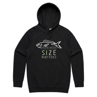 S / Black / Large Front Print Size Matters 🐟📏 – Unisex Hoodie