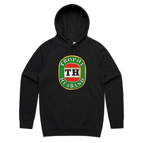 S / Black / Large Front Print Trophy Husband Victor Bravo 🍺🏆 – Unisex Hoodie