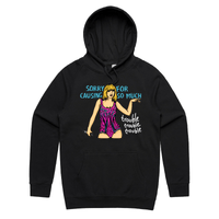 S / Black / Large Front Print Trouble, Trouble, Trouble – Unisex Hoodie