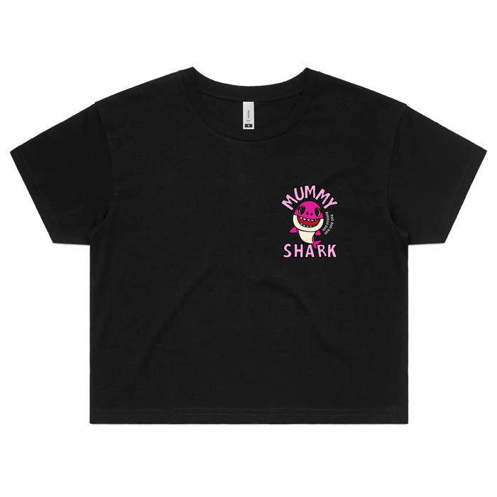 S / Black Mummy Shark 🦈 - Women's Crop Top