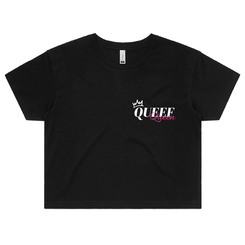 S / Black Queef Queen 💨👑 - Women's Crop Top
