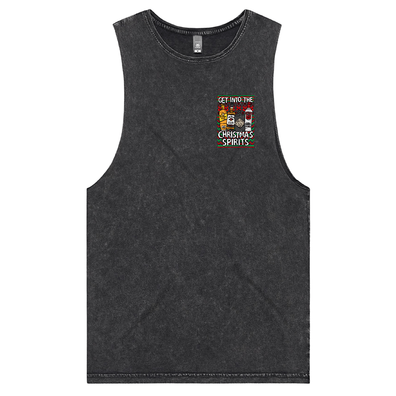 S / Black / Small Front Design Christmas Spirits 🥃 - Tank