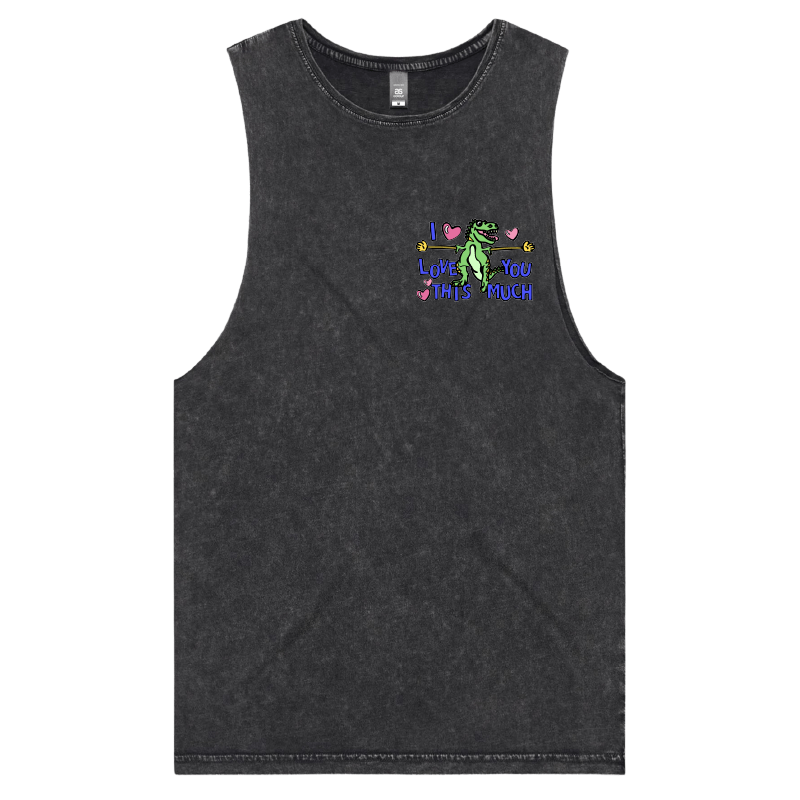 S / Black / Small Front Design Love You This Much 🦕📏 – Tank