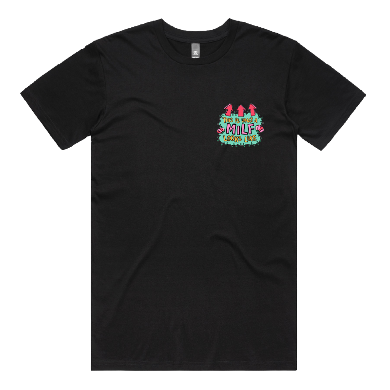S / Black / Small Front Design MILF Looks Like 👆 – Men's T Shirt