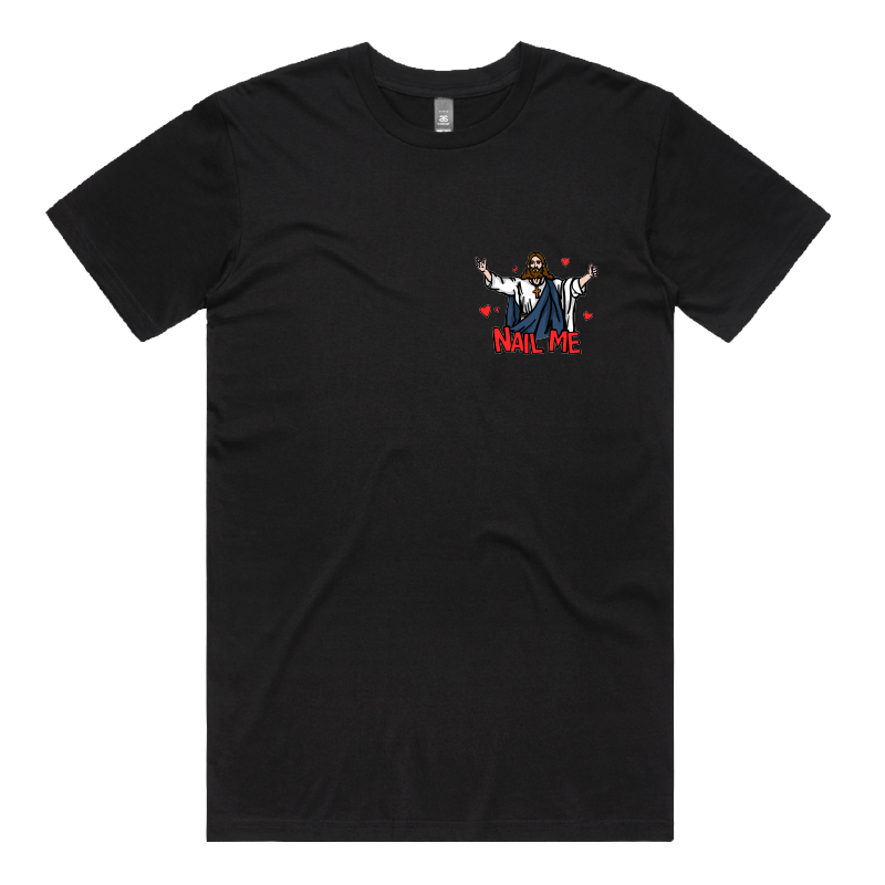 S / Black / Small Front Design Nail Me 🙏🔨 – Men's T Shirt