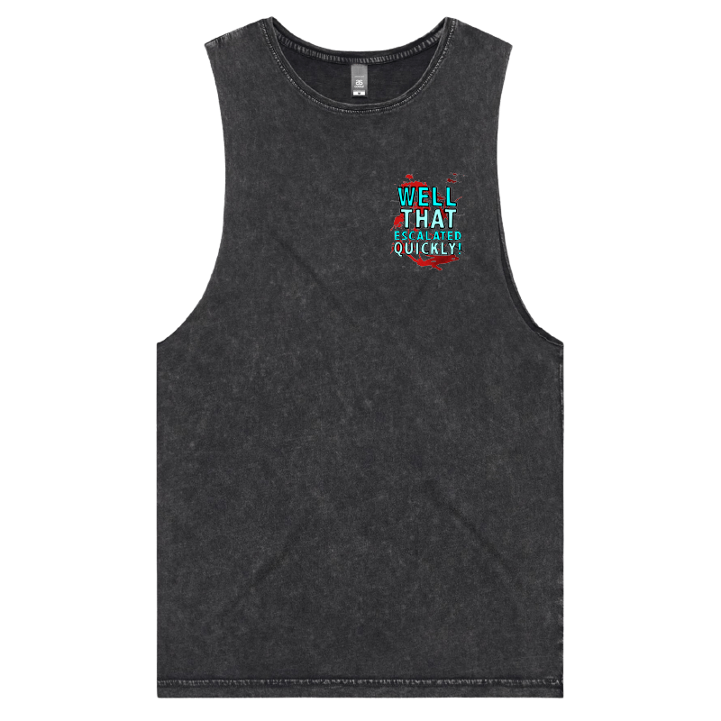 S / Black / Small Front Design That Escalated Quickly 🤬😬 – Tank