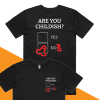 S / Black / Small Front & Large Back Design Definitely Not Childish 📋🖕 - Men's T Shirt