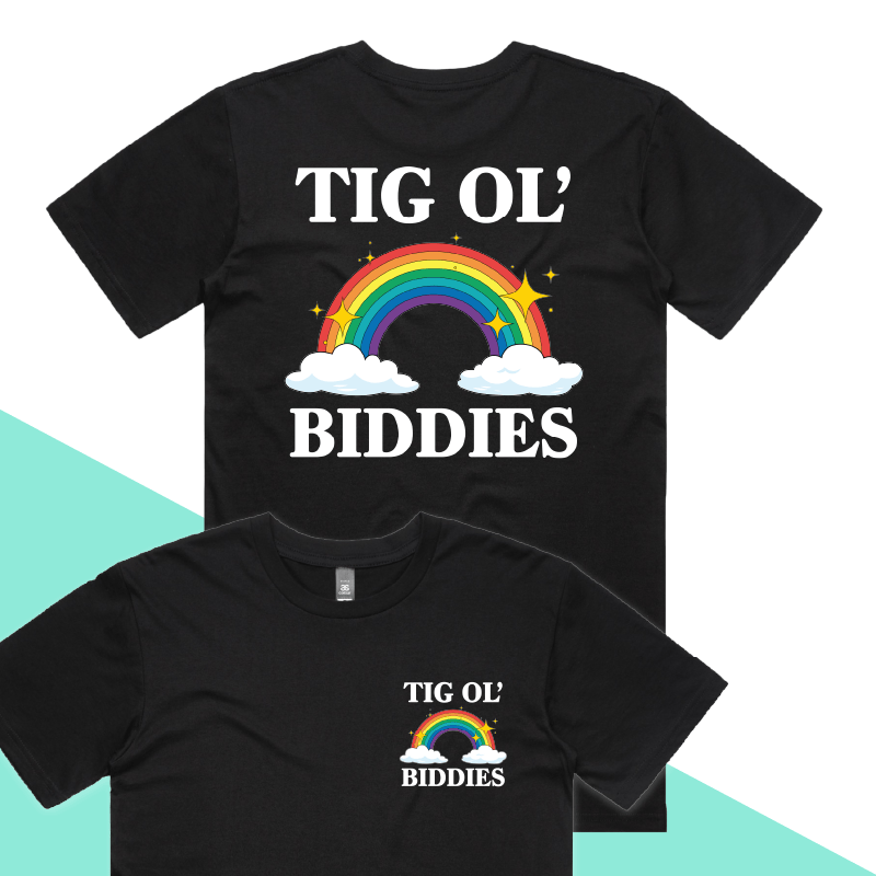 S / Black / Small Front & Large Back Design Tig Ol’ Biddies 🍒🤤 - Men's T Shirt