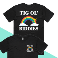 S / Black / Small Front & Large Back Design Tig Ol’ Biddies 🍒🤤 - Men's T Shirt
