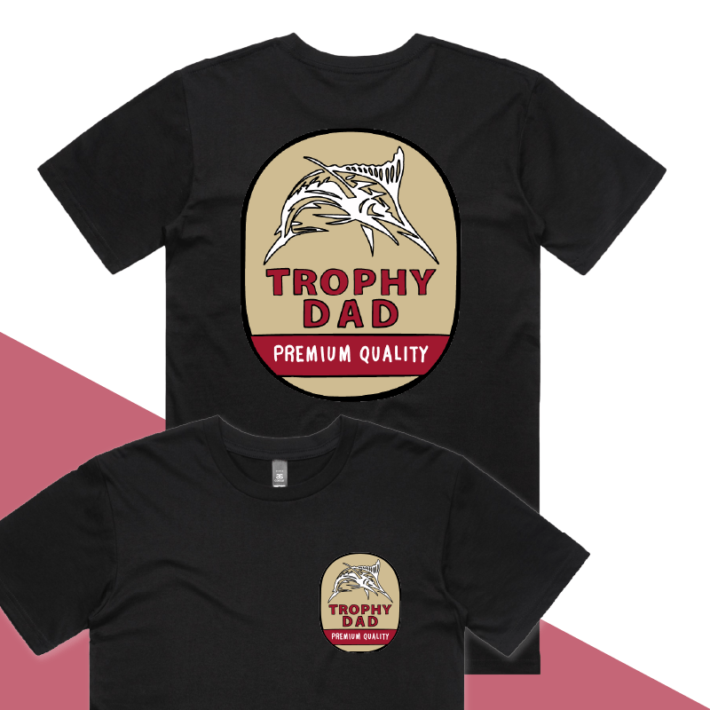 S / Black / Small Front & Large Back Design Trophy Dad Northern 🍺🏆 – Men's T Shirt