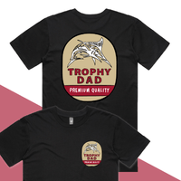 S / Black / Small Front & Large Back Design Trophy Dad Northern 🍺🏆 – Men's T Shirt