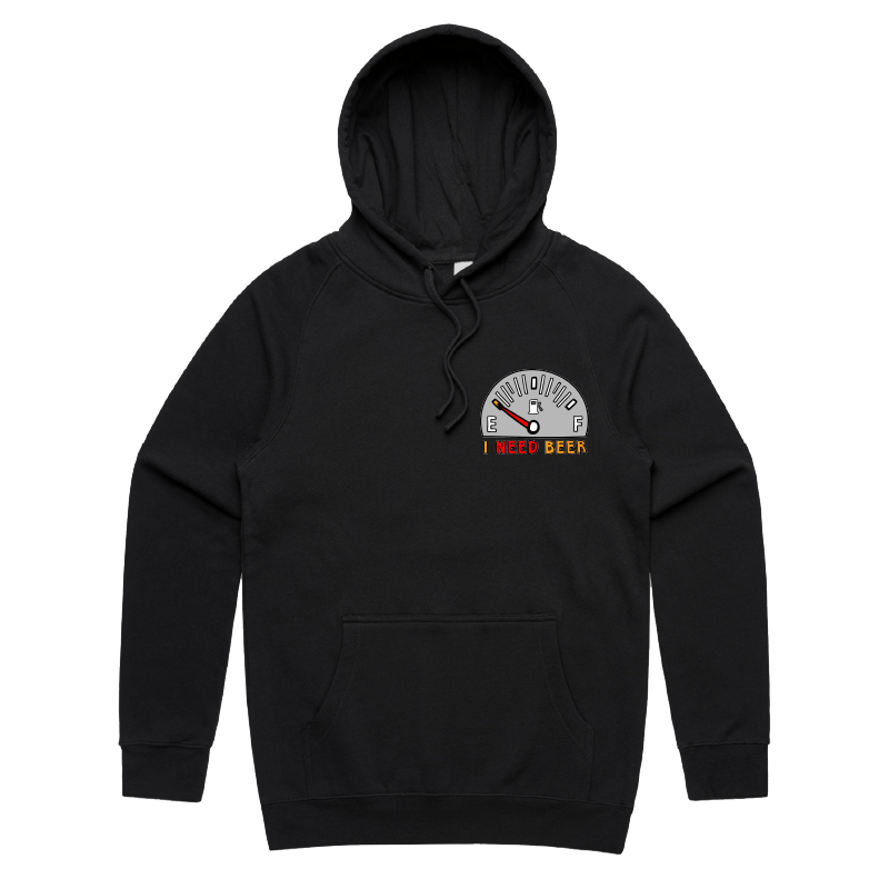 S / Black / Small Front Print Need Beer 🍺⛽ – Unisex Hoodie