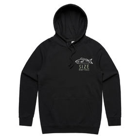 S / Black / Small Front Print Size Matters 🐟📏 – Unisex Hoodie