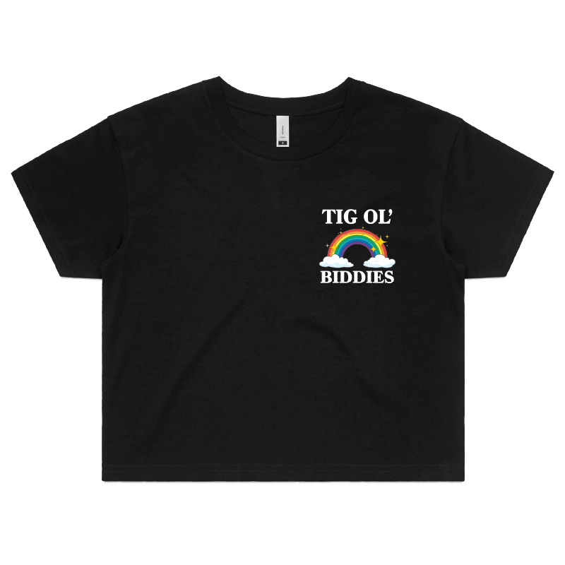 S / Black Tig Ol’ Biddies 🍒🤤 - Women's Crop Top