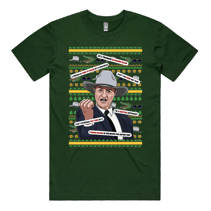 S / Green / Large Front Design Katter's Croc-mas 🤜🐊 - Men's T Shirt