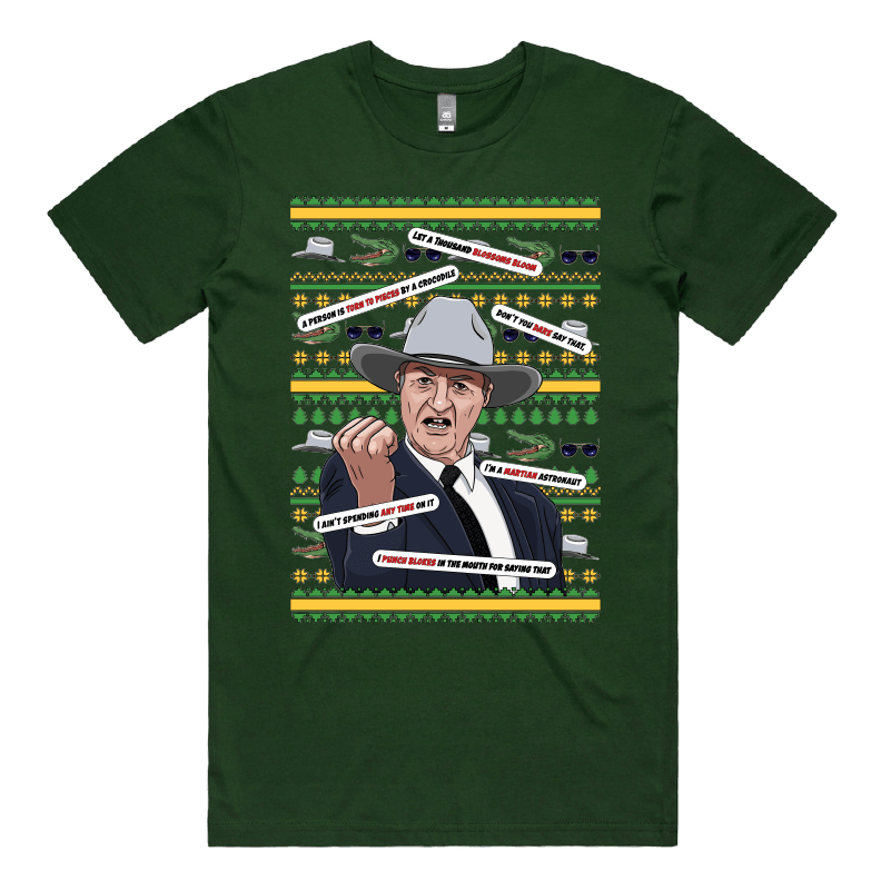 S / Green / Large Front Design Katter's Croc-mas 🤜🐊 - Men's T Shirt