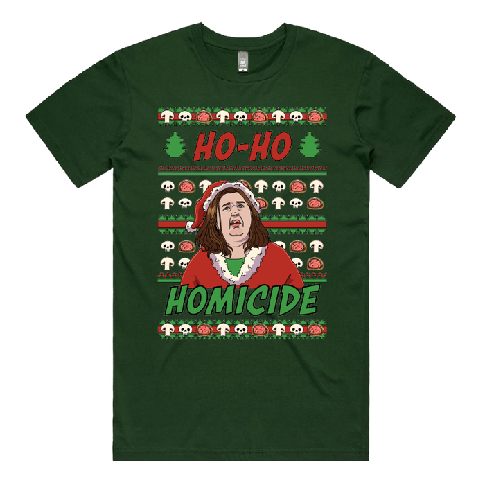 S / Green / Large Front Design Merry Mushroom Lady 🍄‍🟫🎄 - Men's T Shirt
