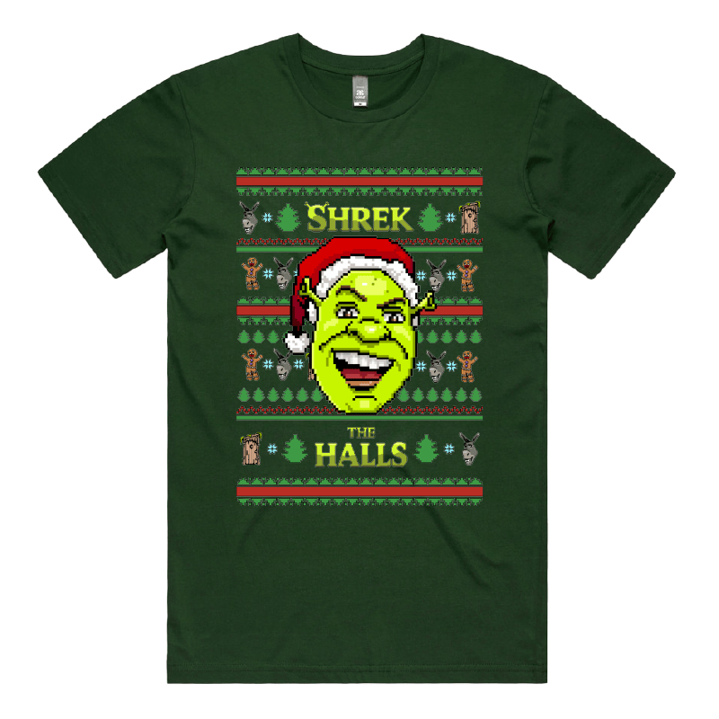 S / Green / Large Front Design Shrek The Halls 💚🎄 - Men's T Shirt