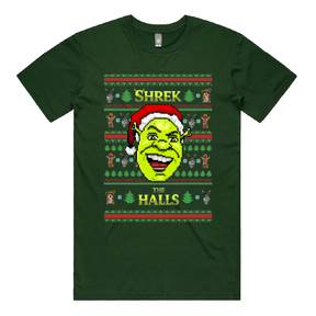 S / Green / Large Front Design Shrek The Halls 💚🎄 - Men's T Shirt